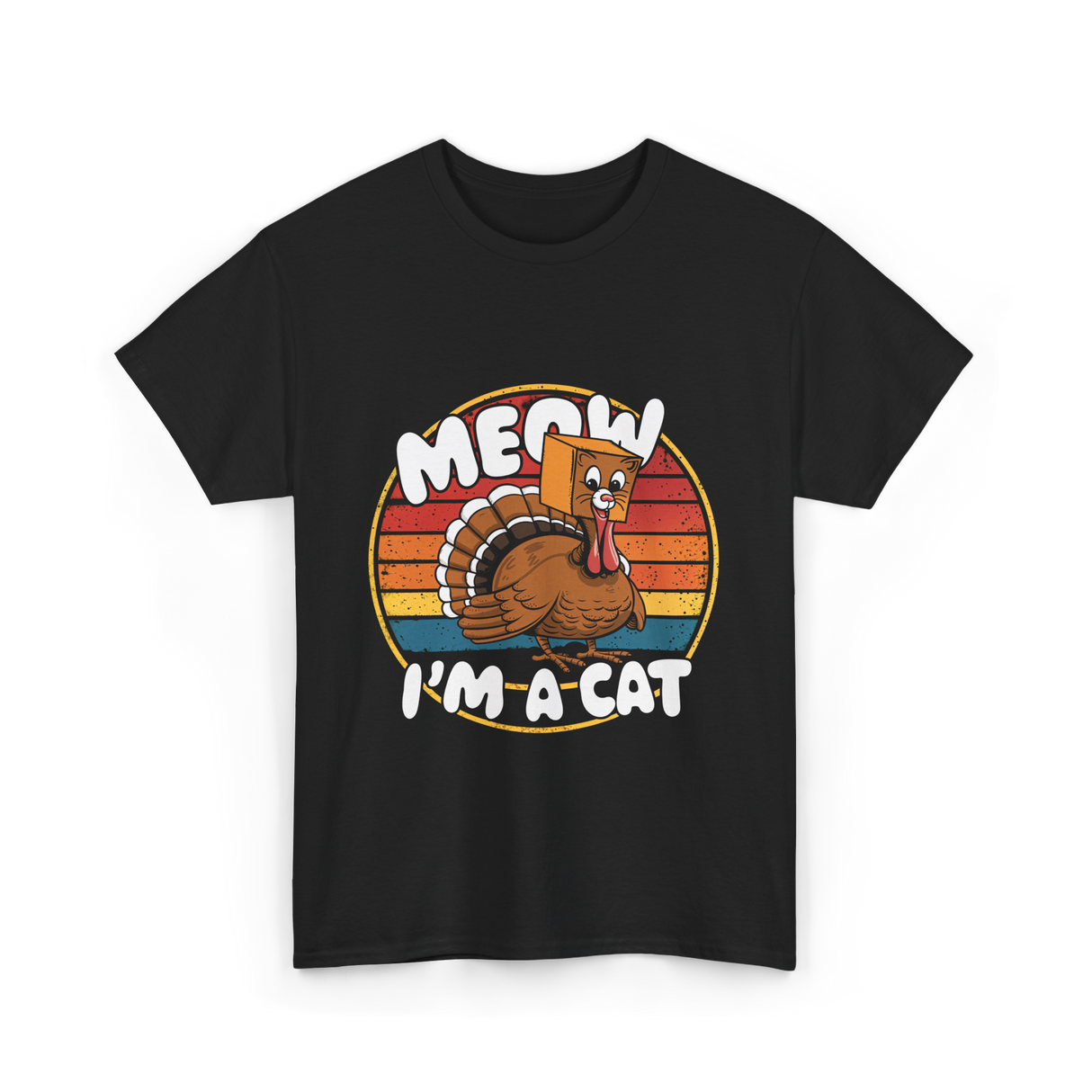 Meow I'm a Cat Turkey T-Shirt - Black