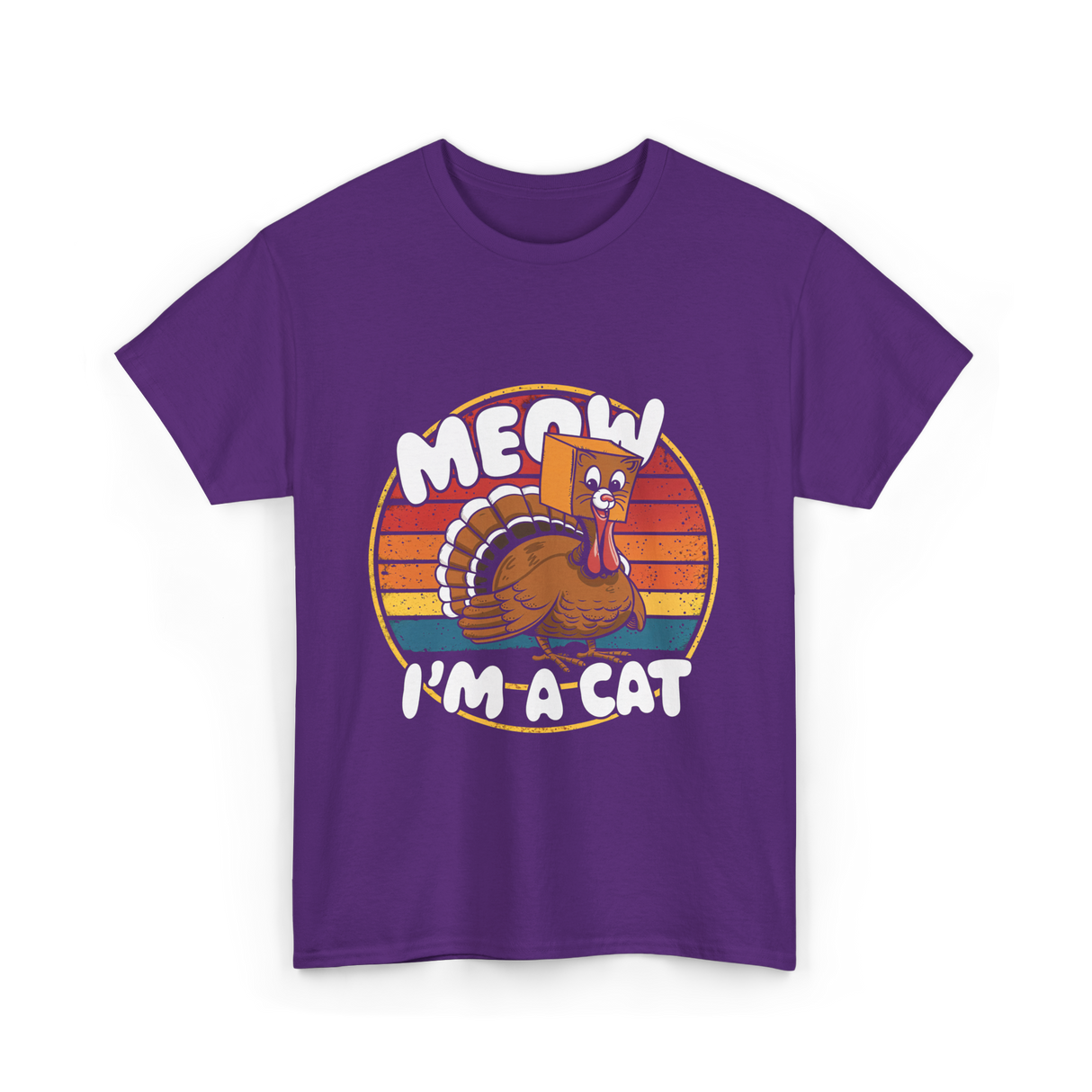 Meow I'm a Cat Turkey T-Shirt - Purple