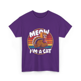 Meow I'm a Cat Turkey T-Shirt - Purple