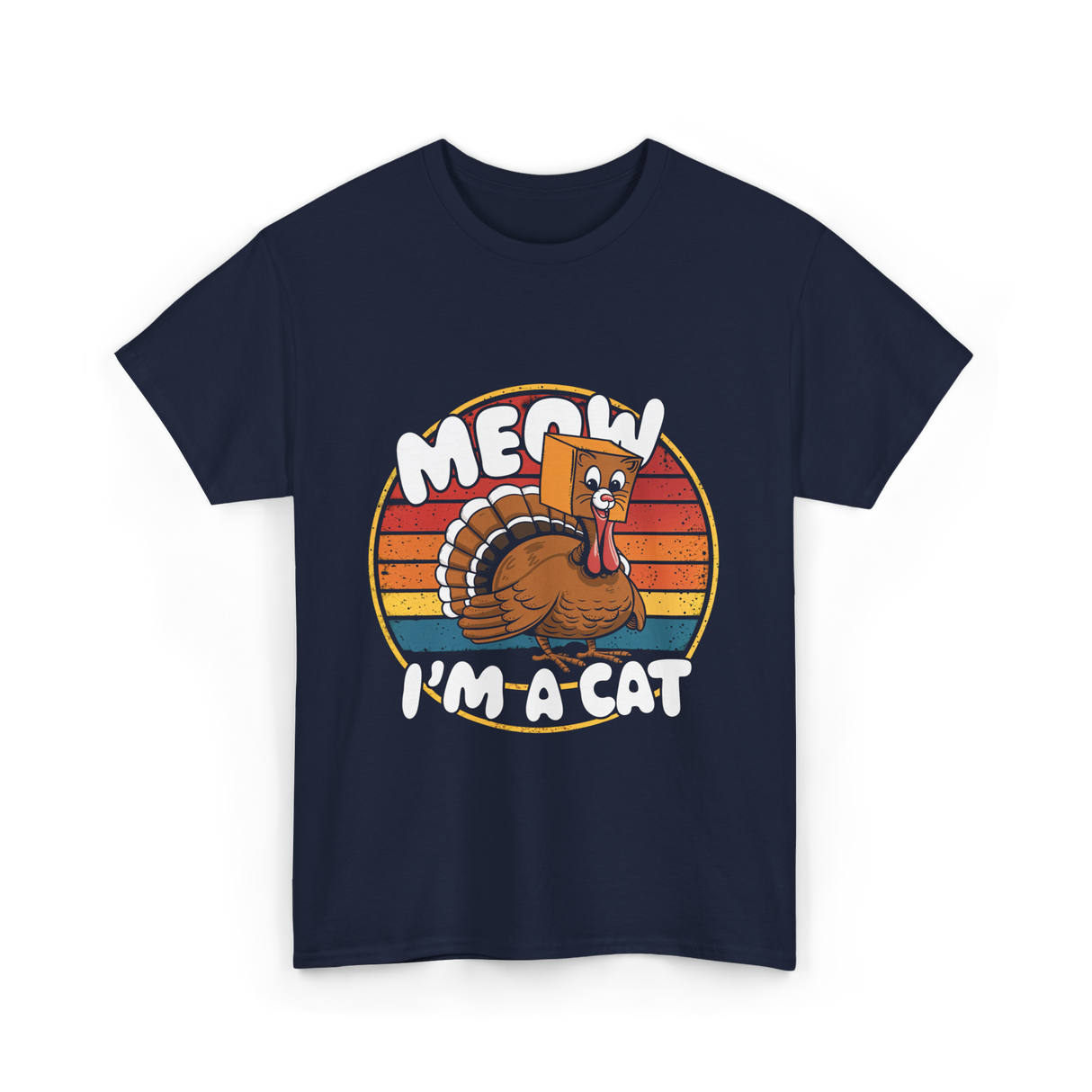 Meow I'm a Cat Turkey T-Shirt - Navy