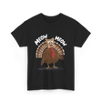 Meow Turkey Thanksgiving Cat T-Shirt - Black