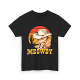 Meowdy Cat Cowboy Cat T-Shirt - Black