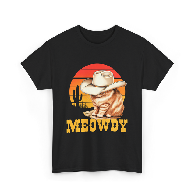 Meowdy Cat Cowboy Cat T-Shirt - Black