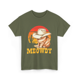 Meowdy Cat Cowboy Cat T-Shirt - Military Green