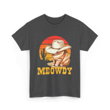 Meowdy Cat Cowboy Cat T-Shirt - Dark Heather