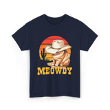 Meowdy Cat Cowboy Cat T-Shirt - Navy