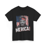 Merica American Flag Patriotism T-Shirt - Black