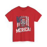 Merica American Flag Patriotism T-Shirt - Red