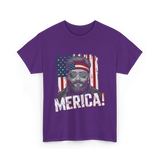 Merica American Flag Patriotism T-Shirt - Purple