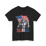 Merica Bigfoot Patriotic USA T-Shirt - Black