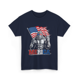 Merica Bigfoot Patriotic USA T-Shirt - Navy