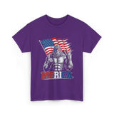 Merica Bigfoot Patriotic USA T-Shirt - Purple