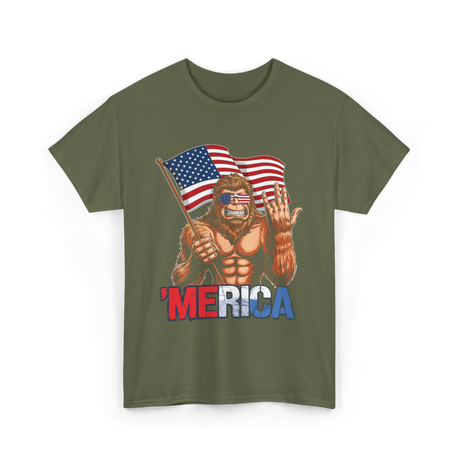 'Merica Bigfoot T-Shirt - Military Green