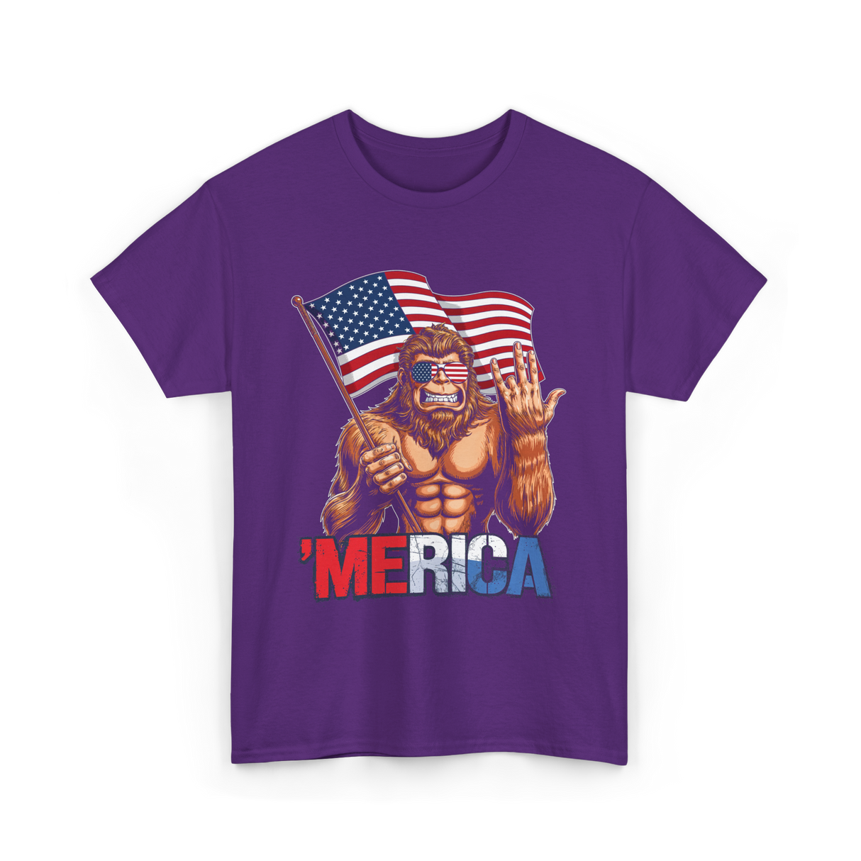 'Merica Bigfoot T-Shirt - Purple