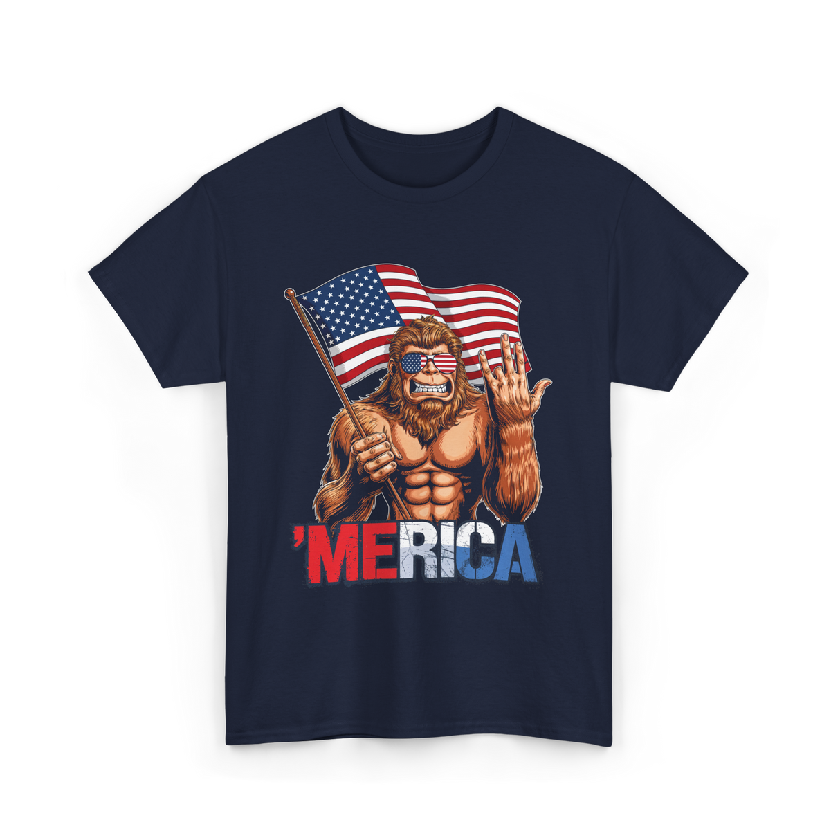 'Merica Bigfoot T-Shirt - Navy