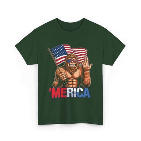 'Merica Bigfoot T-Shirt - Forest Green