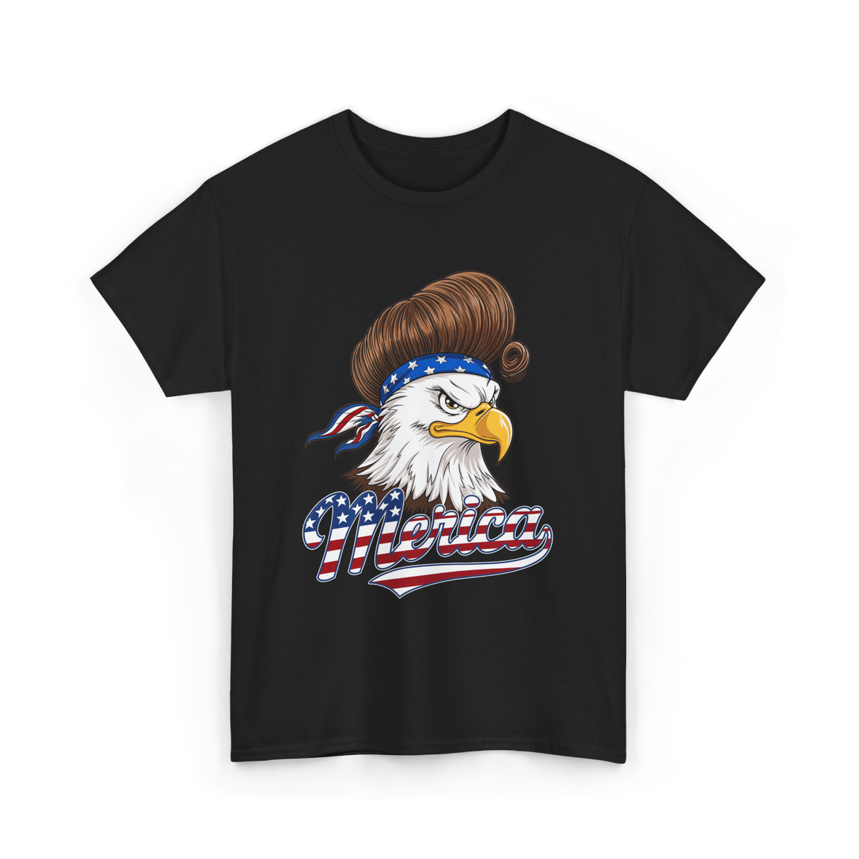 Merica Eagle USA Freedom T-Shirt - Black