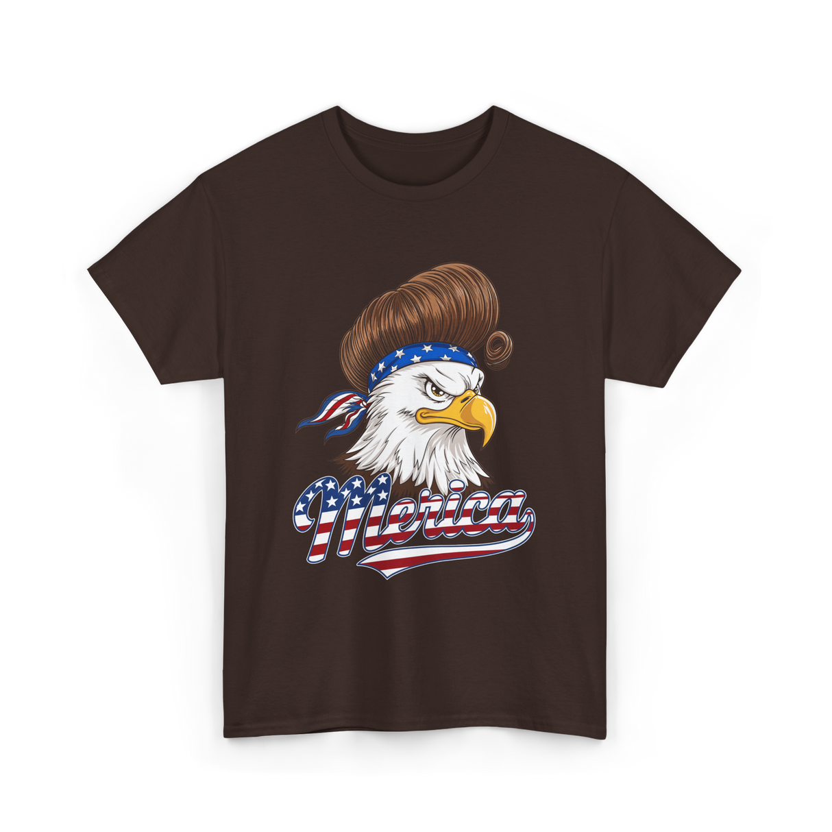 Merica Eagle USA Freedom T-Shirt - Dark Chocolate