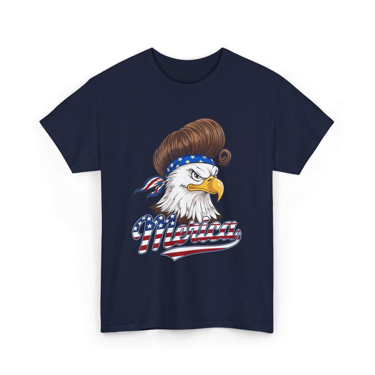 Merica Eagle USA Freedom T-Shirt - Navy