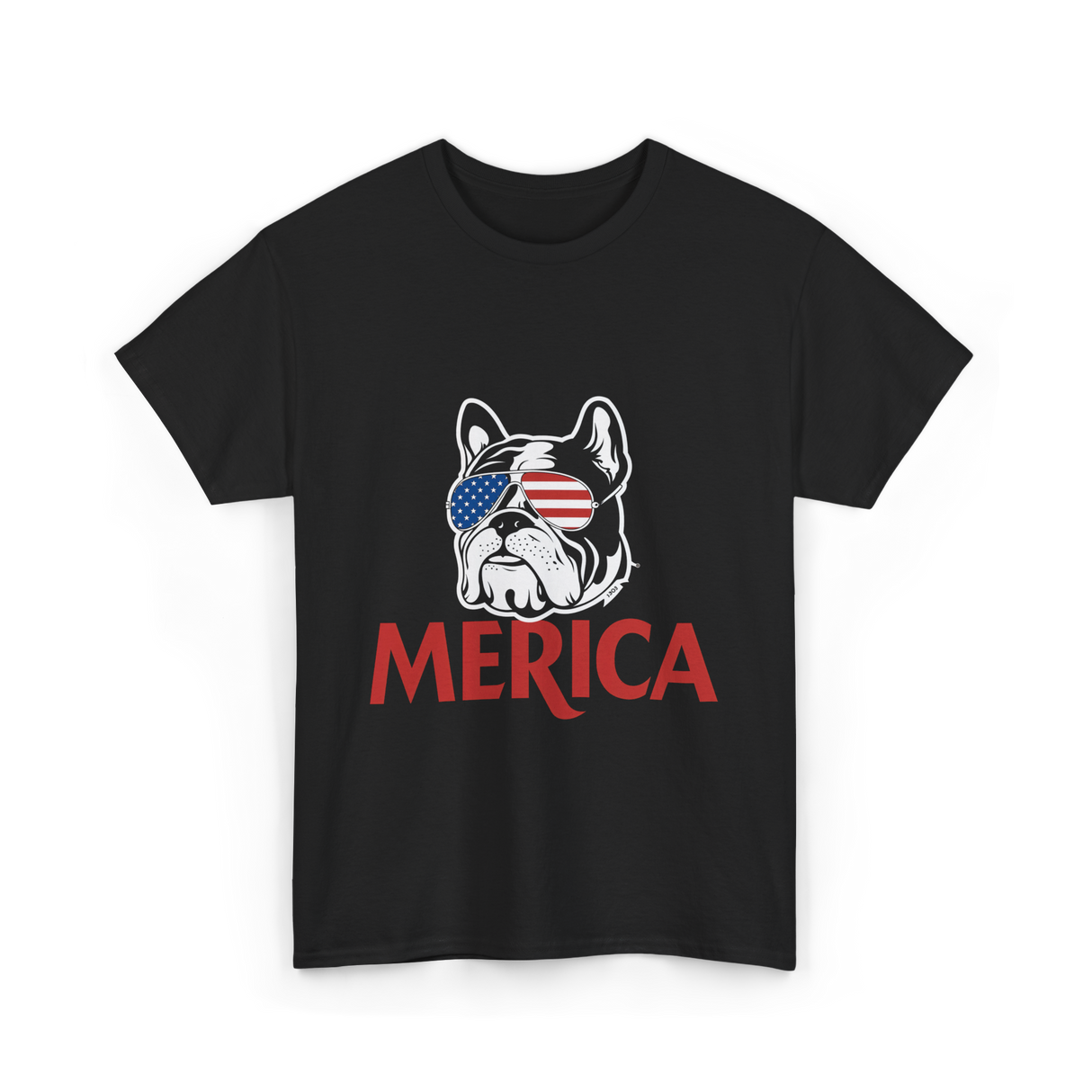 Merica French Bulldog T-Shirt - Black