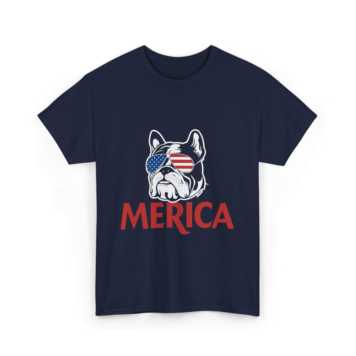 Merica French Bulldog T-Shirt - Navy