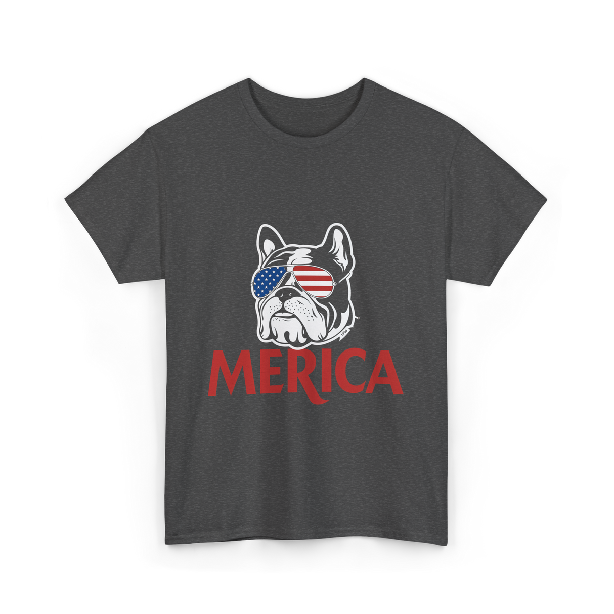 Merica French Bulldog T-Shirt - Dark Heather