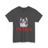 Merica French Bulldog T-Shirt - Dark Heather