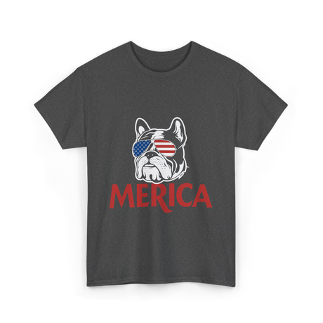 Merica French Bulldog T-Shirt - Dark Heather