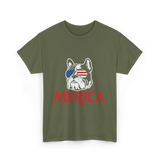 Merica French Bulldog T-Shirt - Military Green