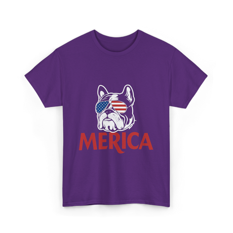 Merica French Bulldog T-Shirt - Purple