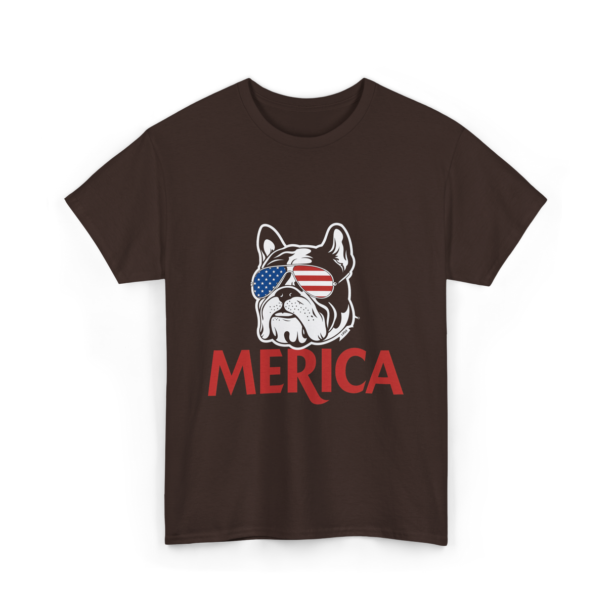 Merica French Bulldog T-Shirt - Dark Chocolate