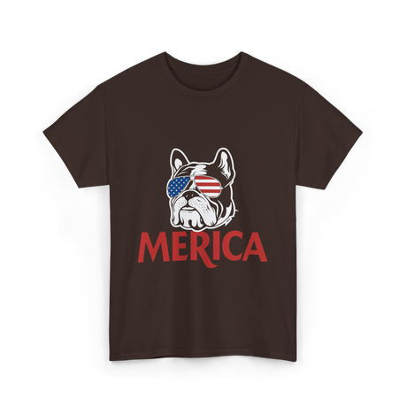 Merica French Bulldog T-Shirt - Dark Chocolate