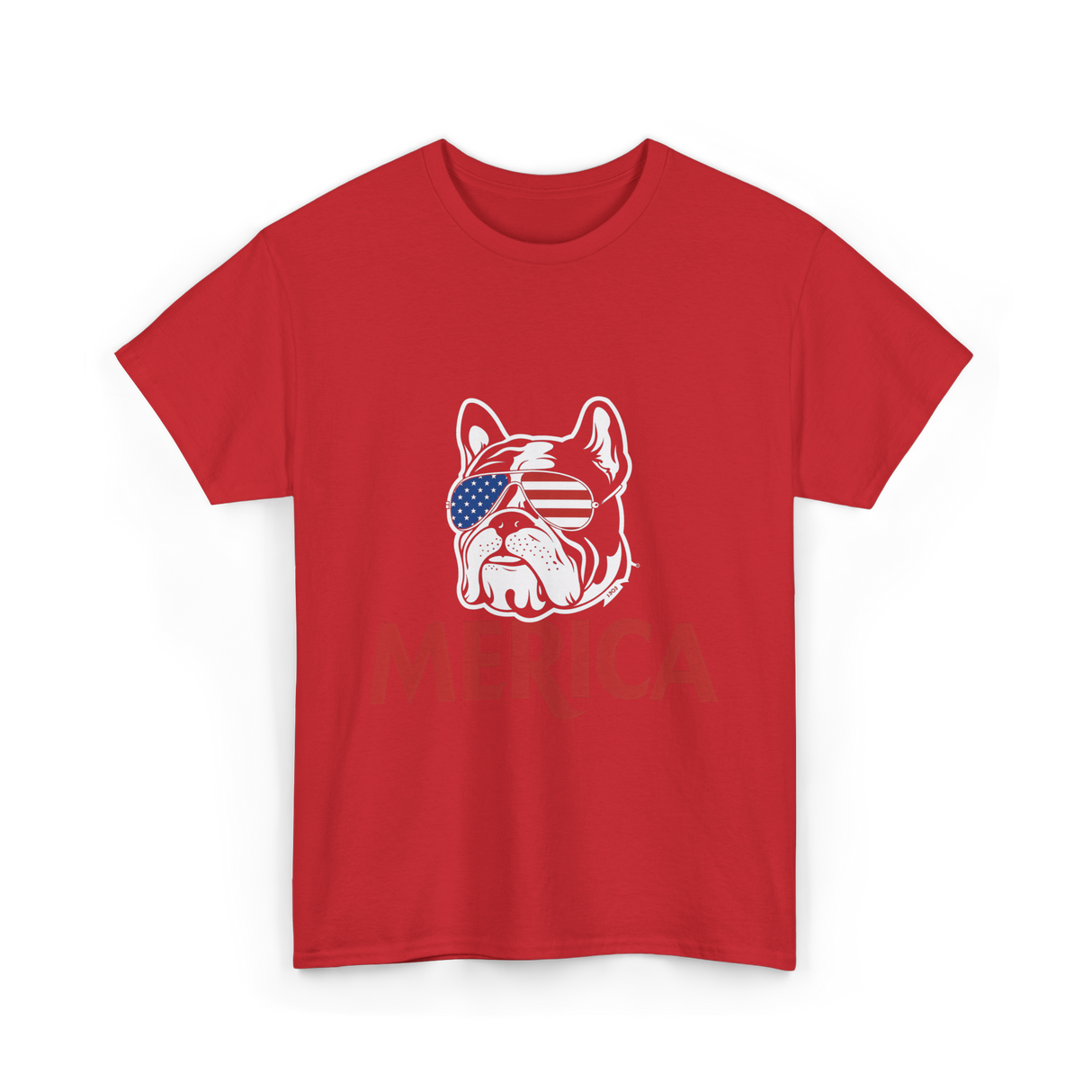 Merica French Bulldog T-Shirt - Red