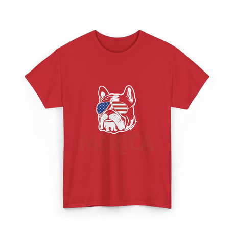 Merica French Bulldog T-Shirt - Red