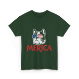 Merica French Bulldog T-Shirt - Forest Green