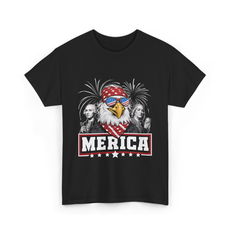 Merica Patriotic America Eagle T-Shirt - Black