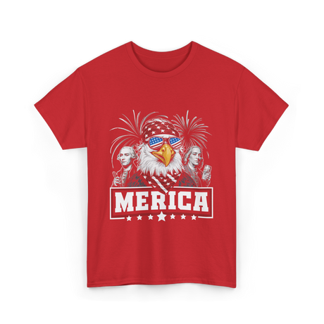 Merica Patriotic America Eagle T-Shirt - Red