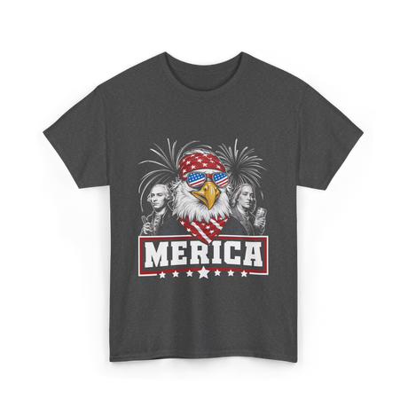 Merica Patriotic America Eagle T-Shirt - Dark Heather