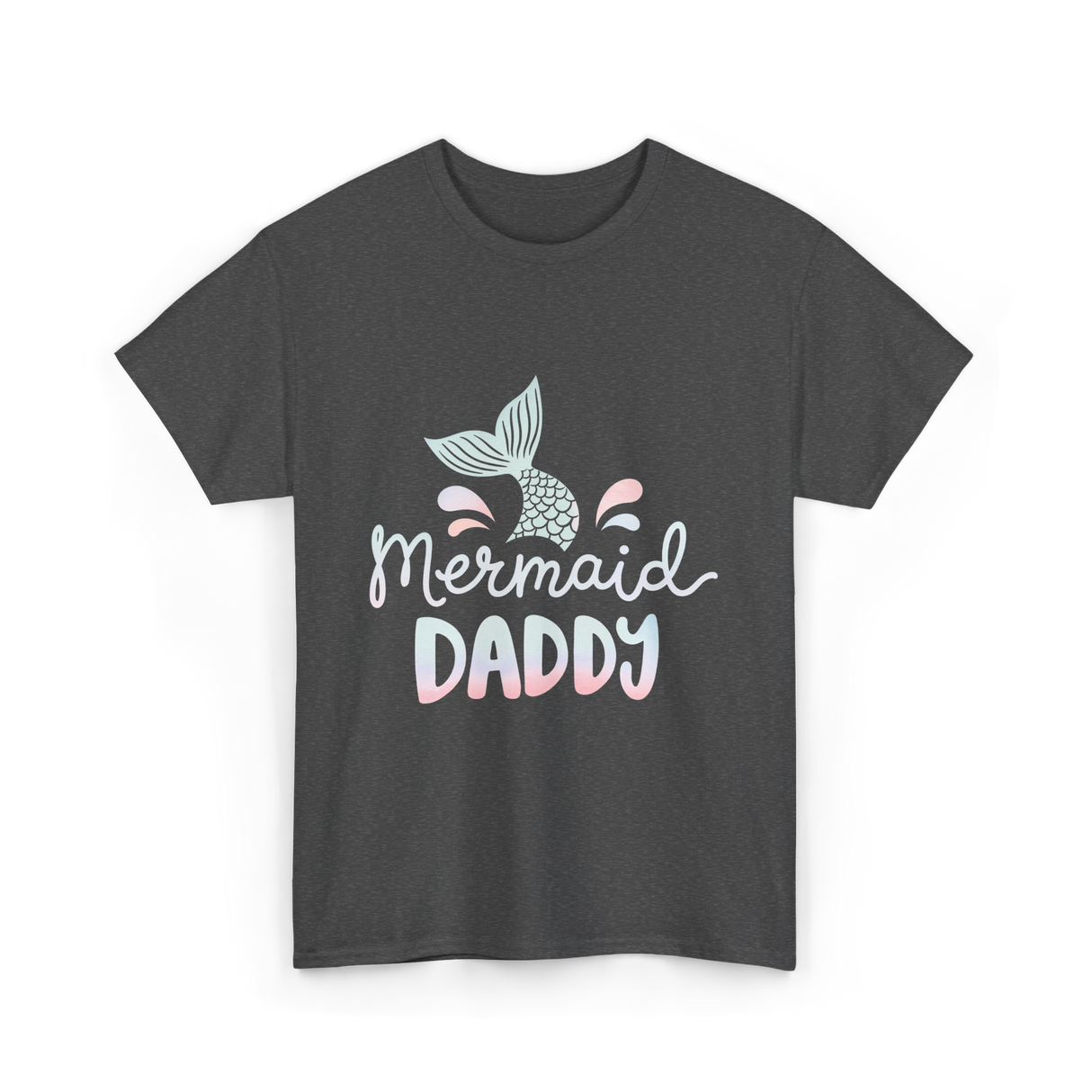 Mermaid Daddy Merman Dad T-Shirt - Dark Heather