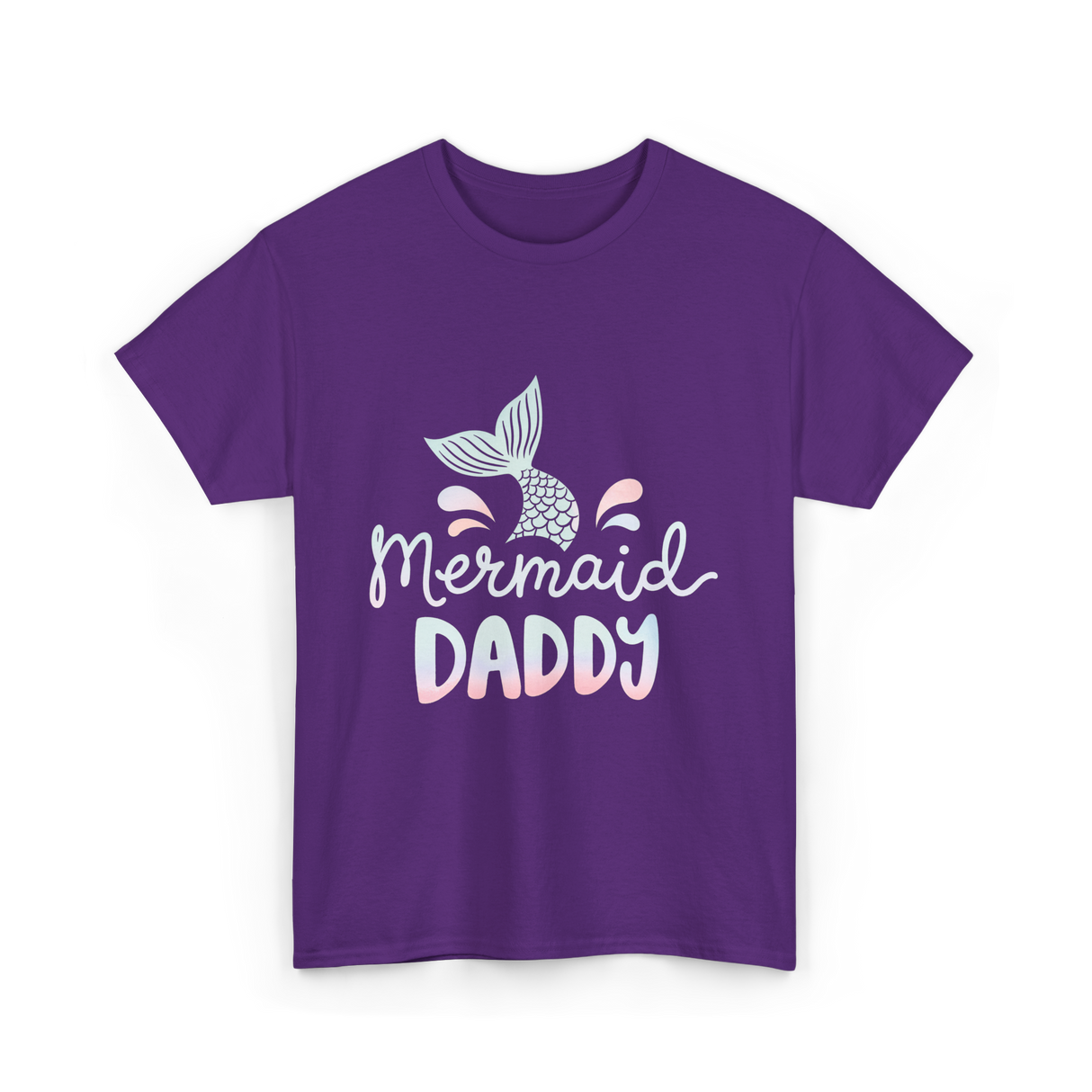 Mermaid Daddy Merman Dad T-Shirt - Purple