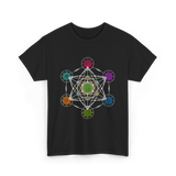 Metatron's Cube Sacred Geometry Spiritual T-Shirt - Black