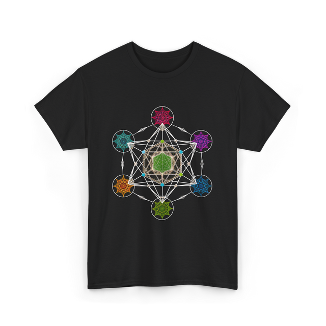 Metatron's Cube Sacred Geometry Spiritual T-Shirt - Black