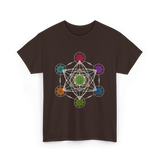 Metatron's Cube Sacred Geometry Spiritual T-Shirt - Dark Chocolate