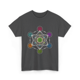 Metatron's Cube Sacred Geometry Spiritual T-Shirt - Dark Heather