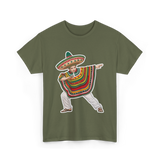 Mexican Boy Dabbing Poncho T-Shirt - Military Green