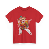 Mexican Boy Dabbing Poncho T-Shirt - Red