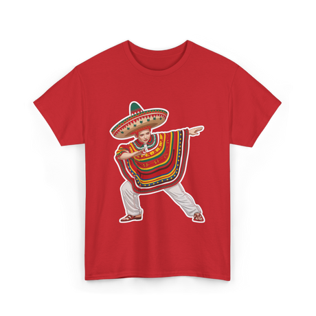 Mexican Boy Dabbing Poncho T-Shirt - Red