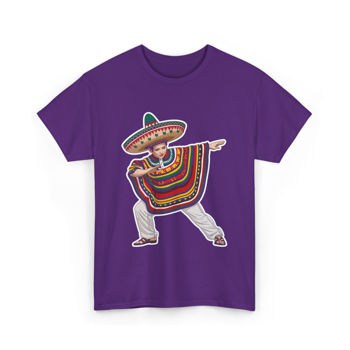 Mexican Boy Dabbing Poncho T-Shirt - Purple