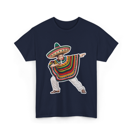 Mexican Boy Dabbing Poncho T-Shirt - Navy