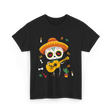 Mexican Boy Skeleton Musician T-Shirt - Black